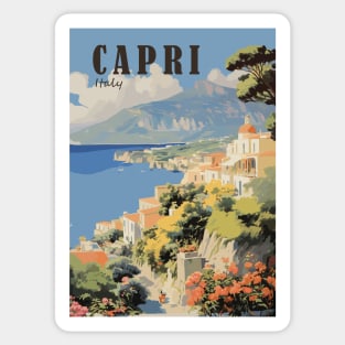 Retro Travel Poster Capri Italy Sticker